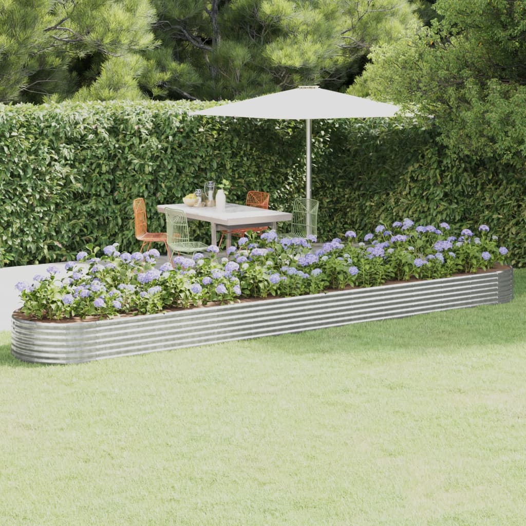 Garden Raised Bed Galvanised Steel 544x100x36 cm Silver