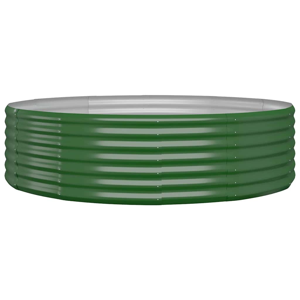 Garden Raised Bed Galvanised Steel 140x140x36 cm Green