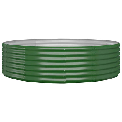 Garden Raised Bed Galvanised Steel 140x140x36 cm Green