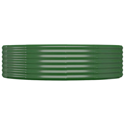 Garden Raised Bed Galvanised Steel 140x140x36 cm Green