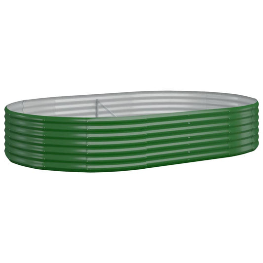 Garden Raised Bed Galvanised Steel 214x140x36 cm Green
