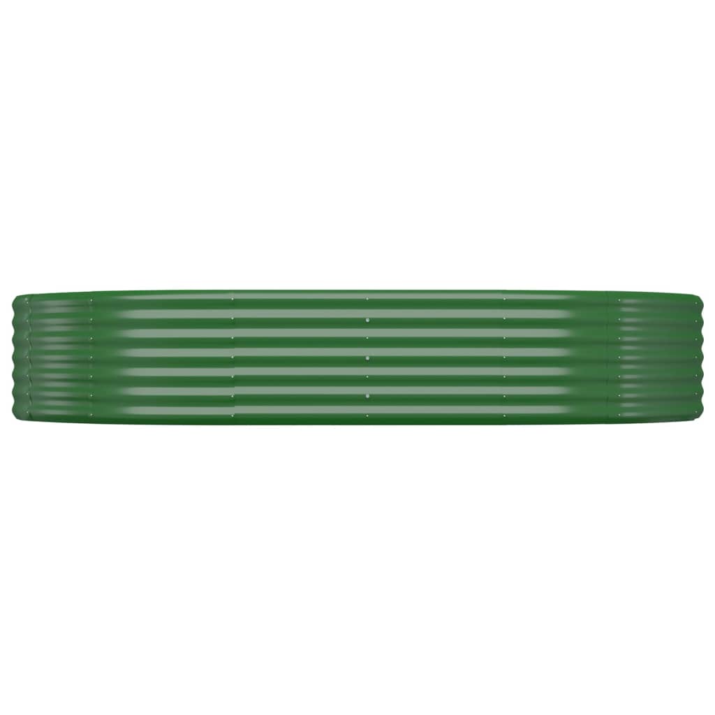 Garden Raised Bed Galvanised Steel 214x140x36 cm Green