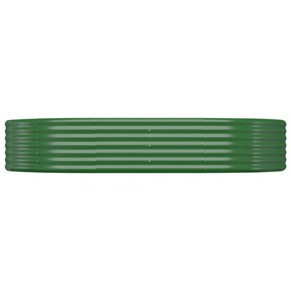 Garden Raised Bed Galvanised Steel 214x140x36 cm Green