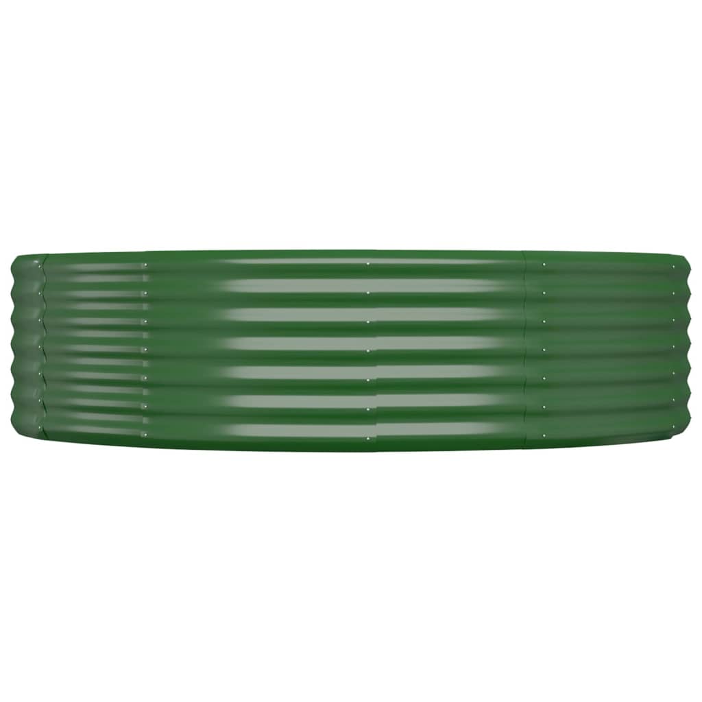 Garden Raised Bed Galvanised Steel 214x140x36 cm Green