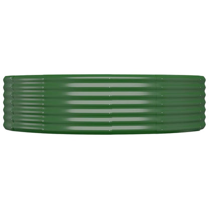 Garden Raised Bed Galvanised Steel 214x140x36 cm Green