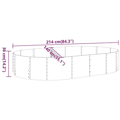 Garden Raised Bed Galvanised Steel 214x140x36 cm Green