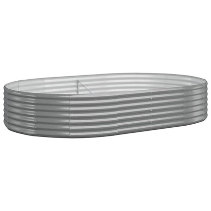 Garden Raised Bed Galvanised Steel 214x140x36 cm Grey