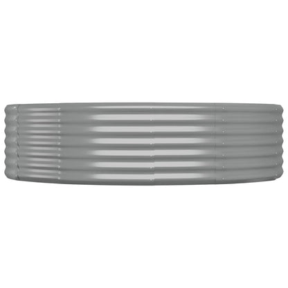 Garden Raised Bed Galvanised Steel 214x140x36 cm Grey