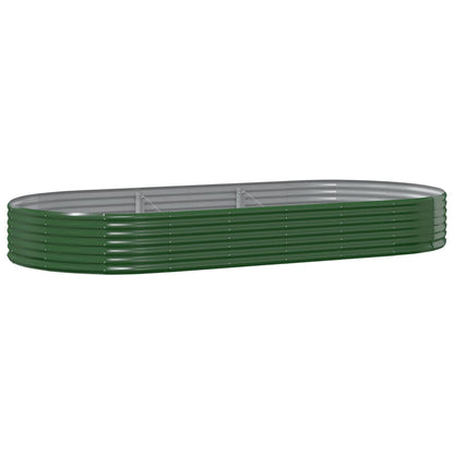 Garden Raised Bed Galvanised Steel 296x140x36 cm Green