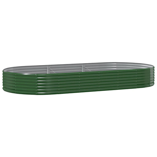Garden Raised Bed Galvanised Steel 296x140x36 cm Green