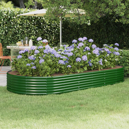 Garden Raised Bed Galvanised Steel 296x140x36 cm Green