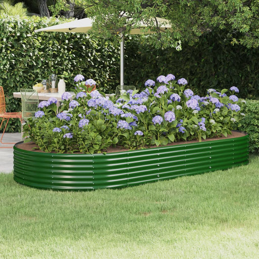 Garden Raised Bed Galvanised Steel 296x140x36 cm Green