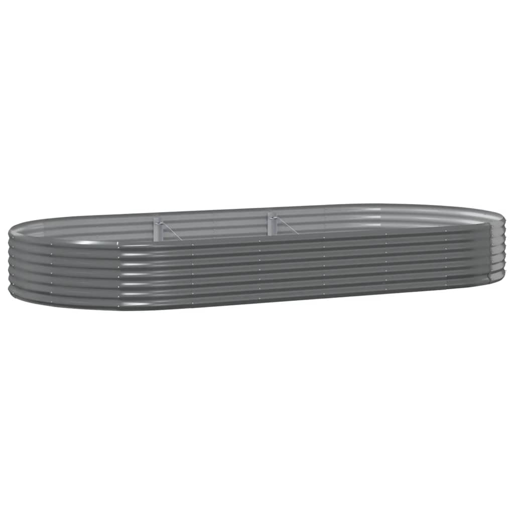 Garden Raised Bed Galvanised Steel 296x140x36 cm Grey