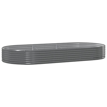 Garden Raised Bed Galvanised Steel 296x140x36 cm Grey