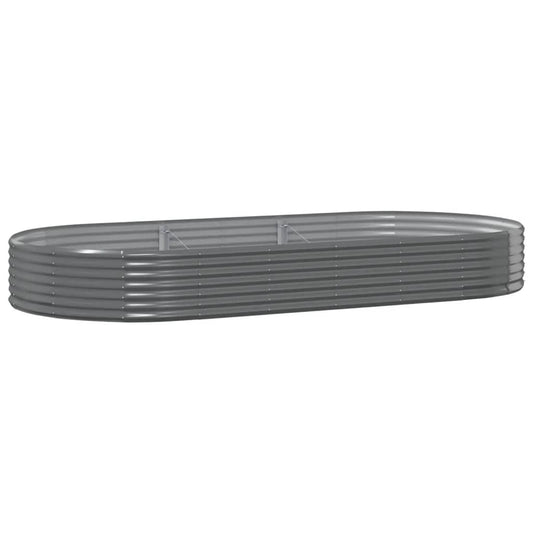 Garden Raised Bed Galvanised Steel 296x140x36 cm Grey
