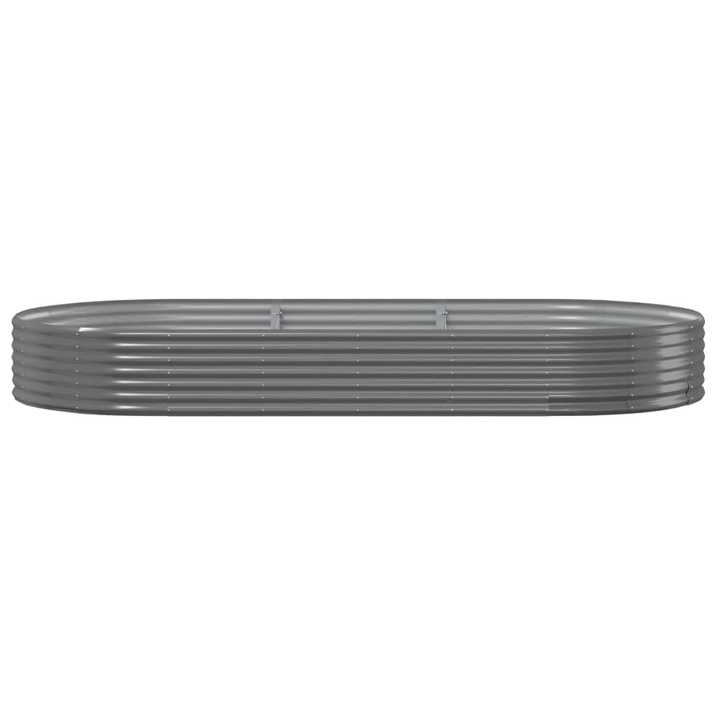 Garden Raised Bed Galvanised Steel 296x140x36 cm Grey