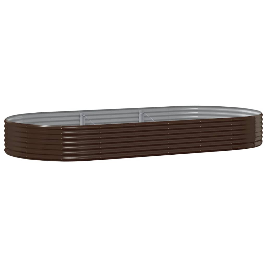 Garden Raised Bed Galvanised Steel 296x140x36 cm Brown