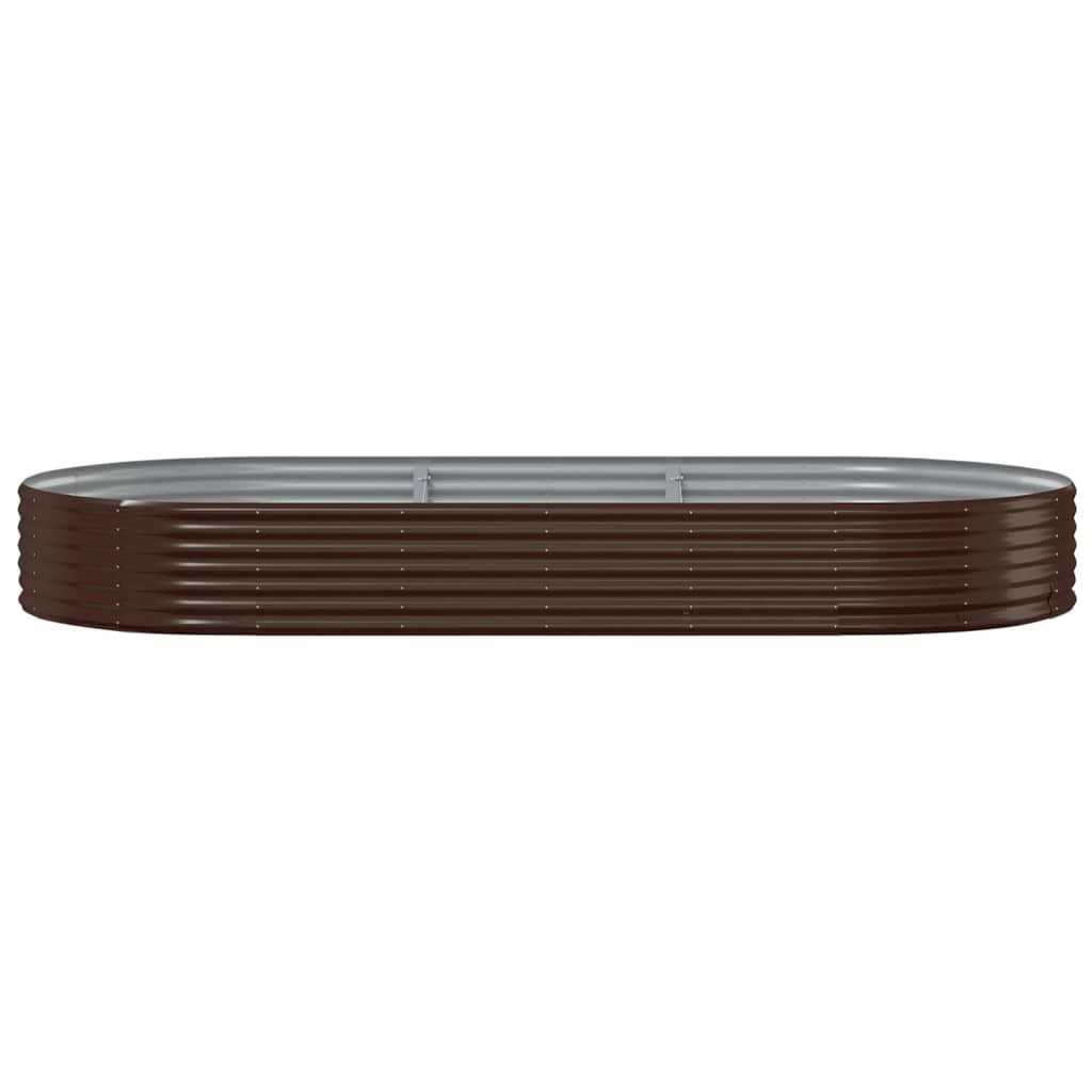 Garden Raised Bed Galvanised Steel 296x140x36 cm Brown