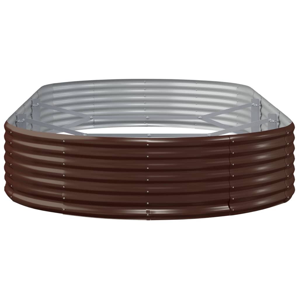 Garden Raised Bed Galvanised Steel 296x140x36 cm Brown