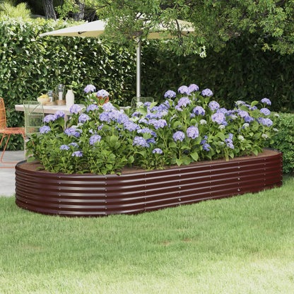 Garden Raised Bed Galvanised Steel 296x140x36 cm Brown