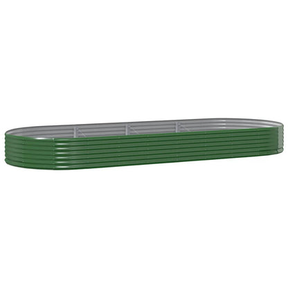 Garden Raised Bed Galvanised Steel 373x140x36 cm Green