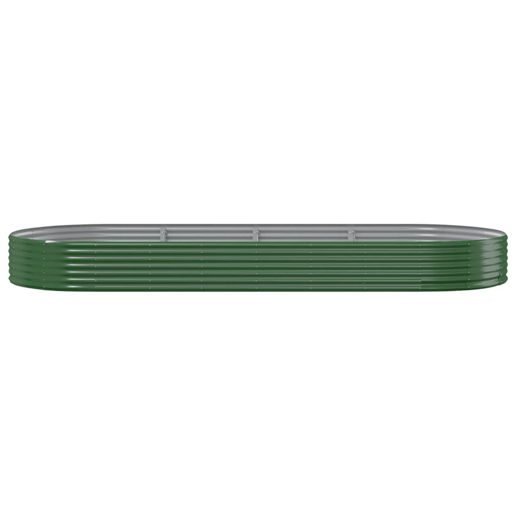 Garden Raised Bed Galvanised Steel 373x140x36 cm Green