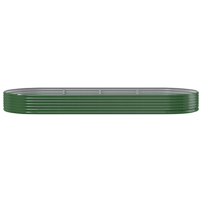 Garden Raised Bed Galvanised Steel 373x140x36 cm Green