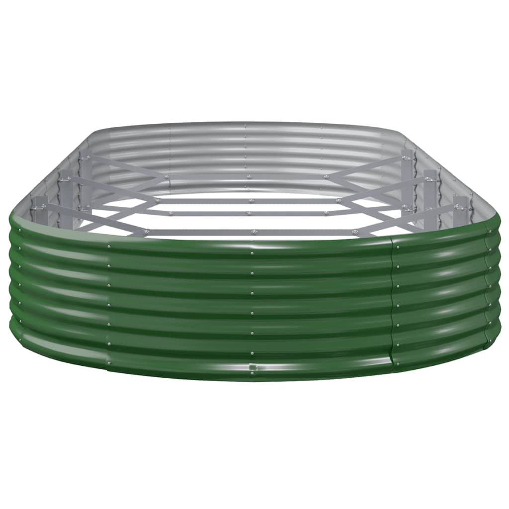 Garden Raised Bed Galvanised Steel 373x140x36 cm Green
