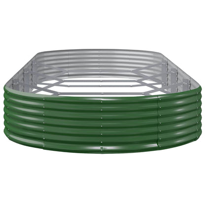 Garden Raised Bed Galvanised Steel 373x140x36 cm Green