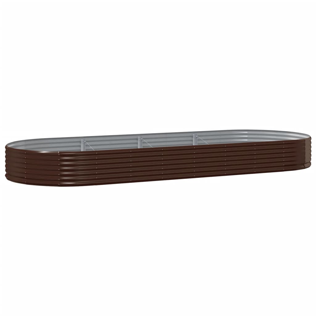Garden Raised Bed Galvanised Steel 373x140x36 cm Brown