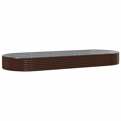 Garden Raised Bed Galvanised Steel 373x140x36 cm Brown