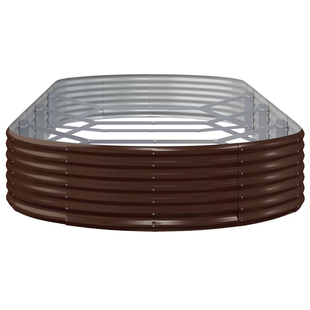Garden Raised Bed Galvanised Steel 373x140x36 cm Brown