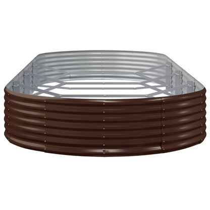 Garden Raised Bed Galvanised Steel 373x140x36 cm Brown