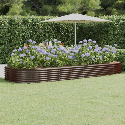 Garden Raised Bed Galvanised Steel 373x140x36 cm Brown