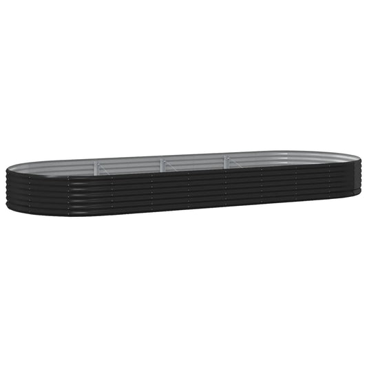 Garden Raised Bed Galvanised Steel 373x140x36 cm Anthracite