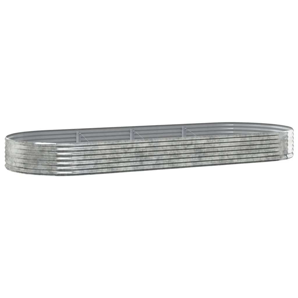 Garden Raised Bed Galvanised Steel 373x140x36 cm Silver