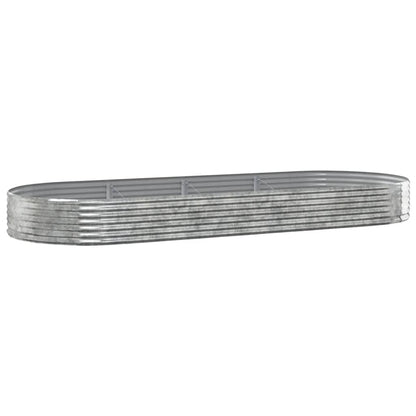 Garden Raised Bed Galvanised Steel 373x140x36 cm Silver