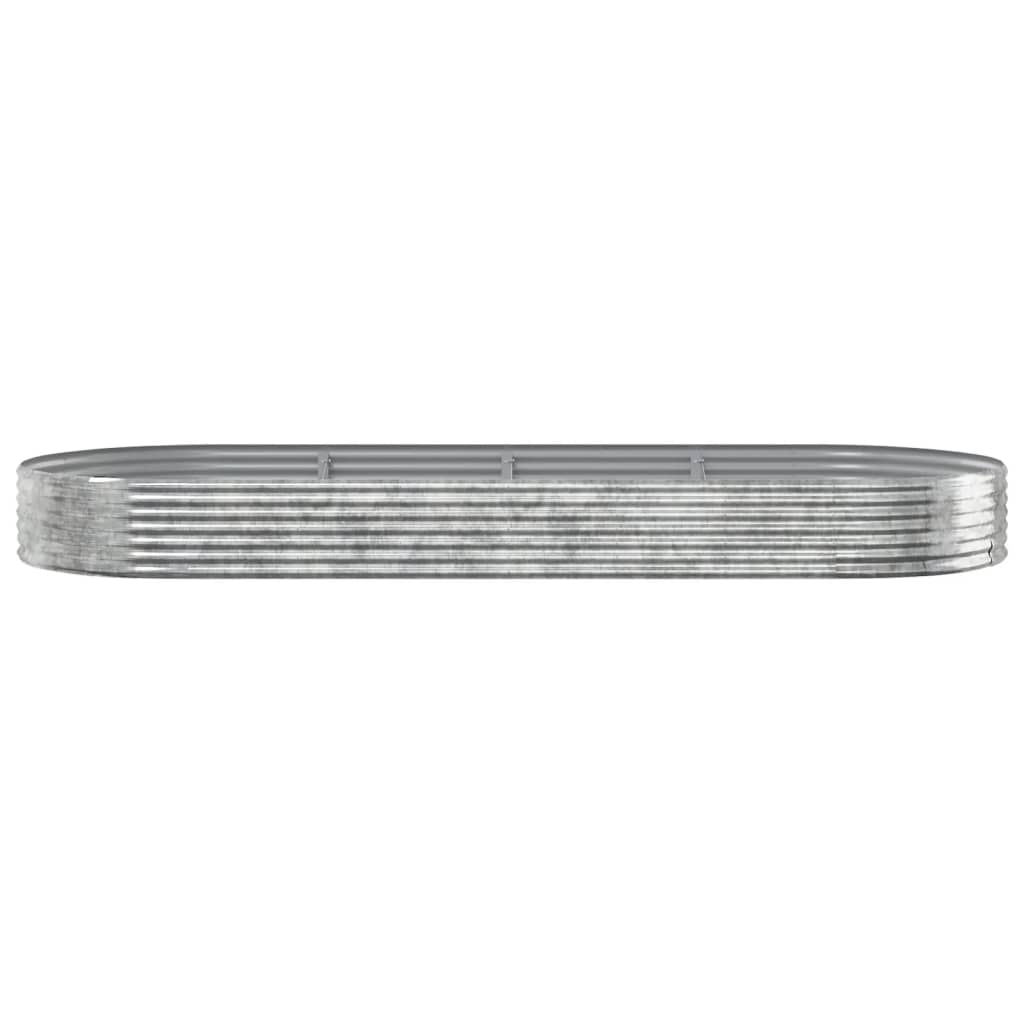 Garden Raised Bed Galvanised Steel 373x140x36 cm Silver