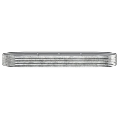 Garden Raised Bed Galvanised Steel 373x140x36 cm Silver