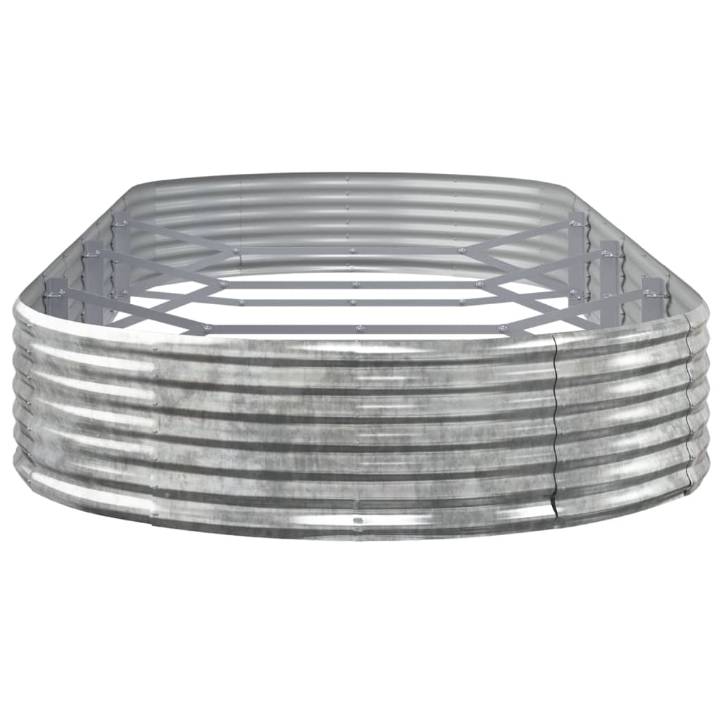 Garden Raised Bed Galvanised Steel 373x140x36 cm Silver