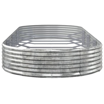 Garden Raised Bed Galvanised Steel 373x140x36 cm Silver