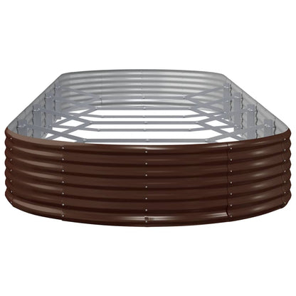 Garden Raised Bed Galvanised Steel 450x140x36 cm Brown