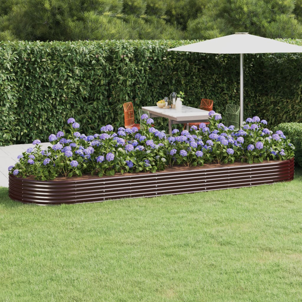 Garden Raised Bed Galvanised Steel 450x140x36 cm Brown