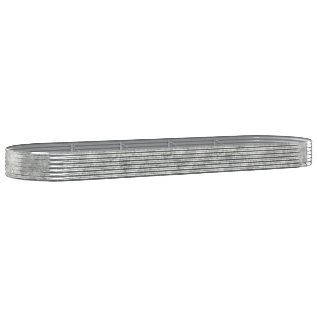 Garden Raised Bed Galvanised Steel 450x140x36 cm Silver