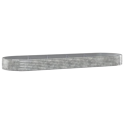 Garden Raised Bed Galvanised Steel 450x140x36 cm Silver