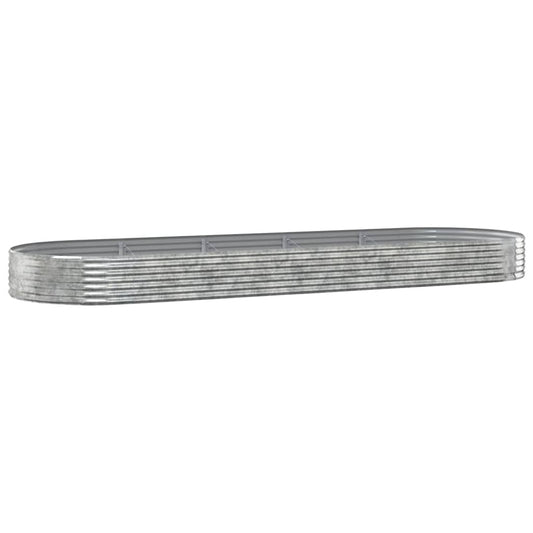 Garden Raised Bed Galvanised Steel 450x140x36 cm Silver