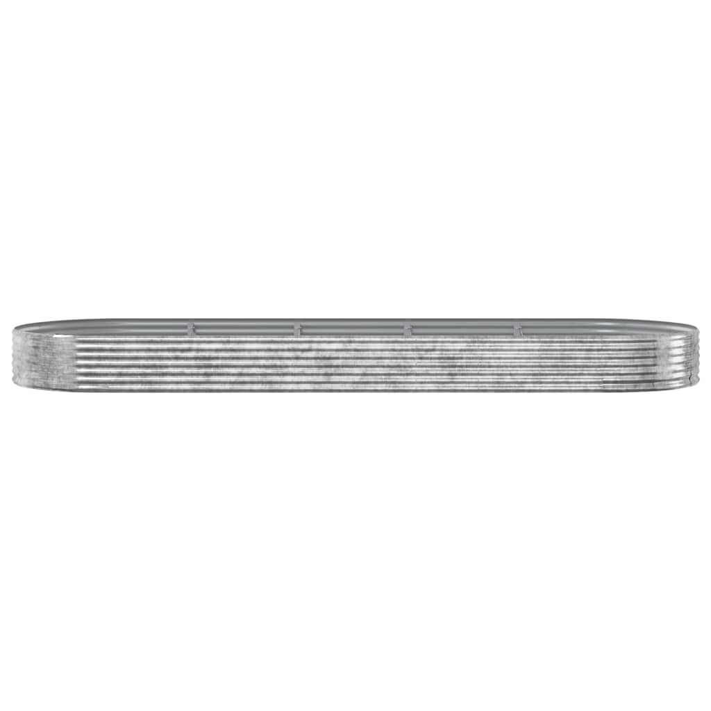 Garden Raised Bed Galvanised Steel 450x140x36 cm Silver