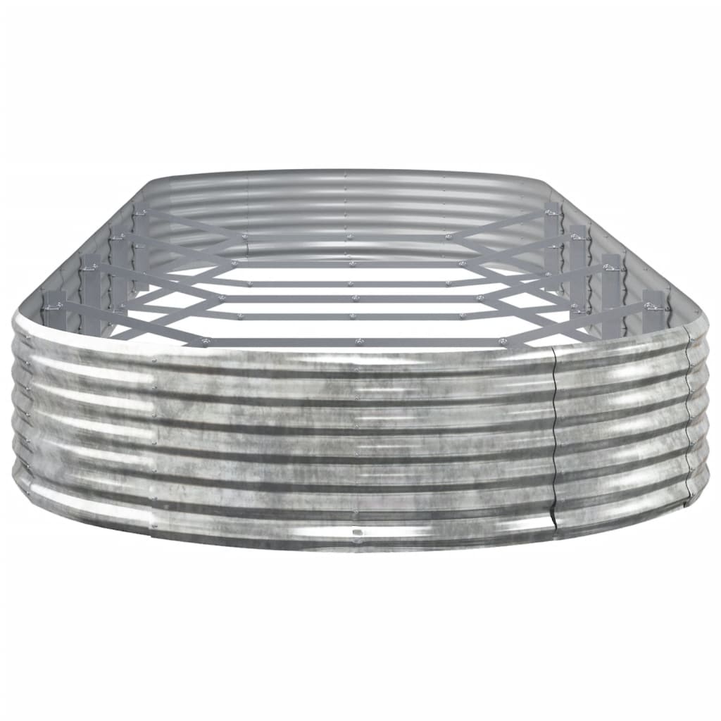 Garden Raised Bed Galvanised Steel 450x140x36 cm Silver