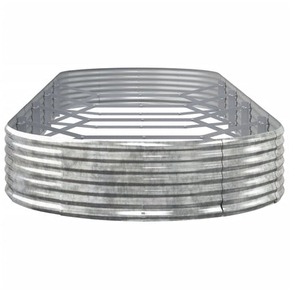 Garden Raised Bed Galvanised Steel 450x140x36 cm Silver
