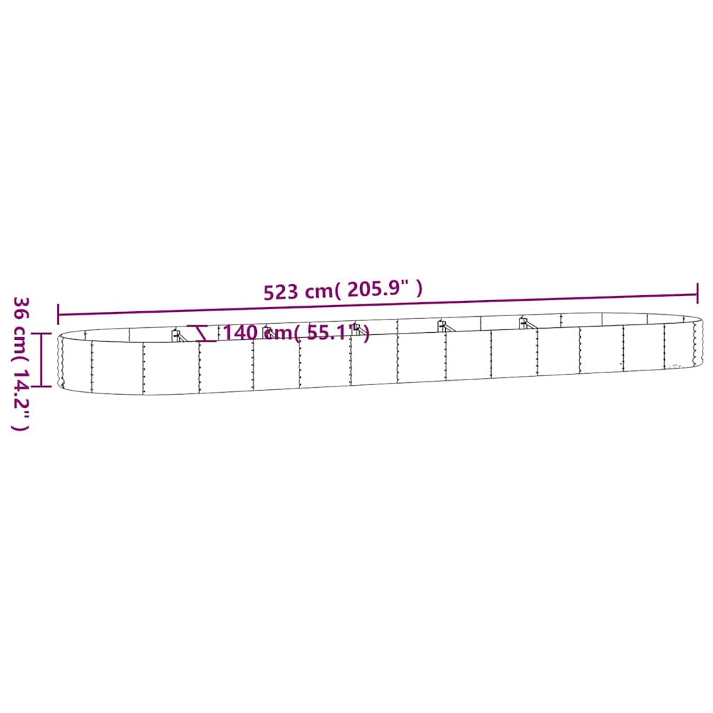 Garden Raised Bed | Grey | Powder-coated steel | Large | Durable